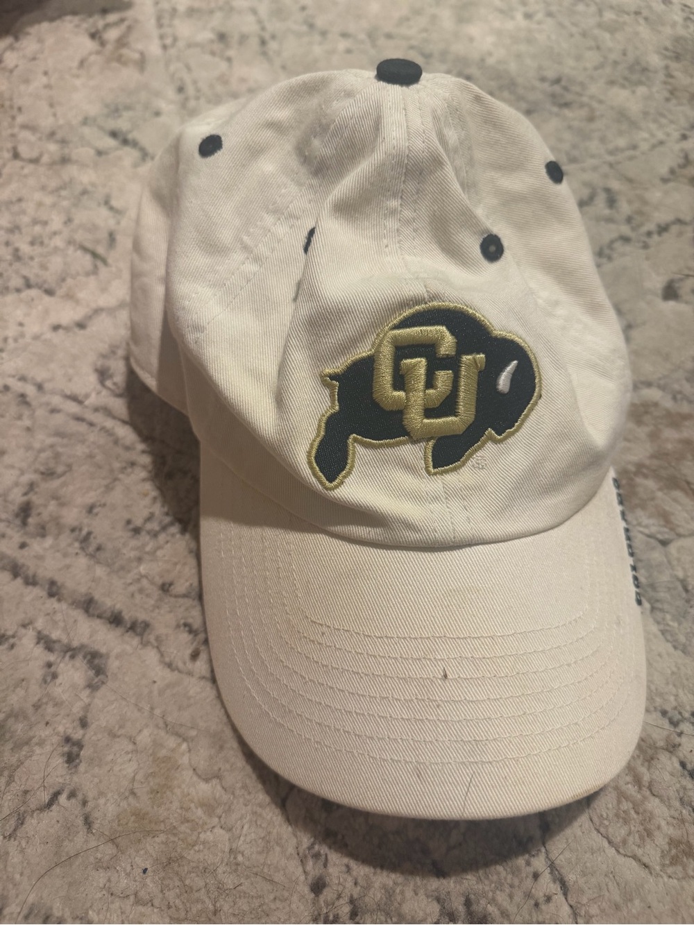 CU Buffalo Embroidered Baseball Cap - Cream and Black